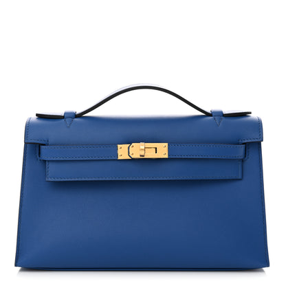 Hermes Swift Kelly Pochette Clutch Bleu France 1 of 10