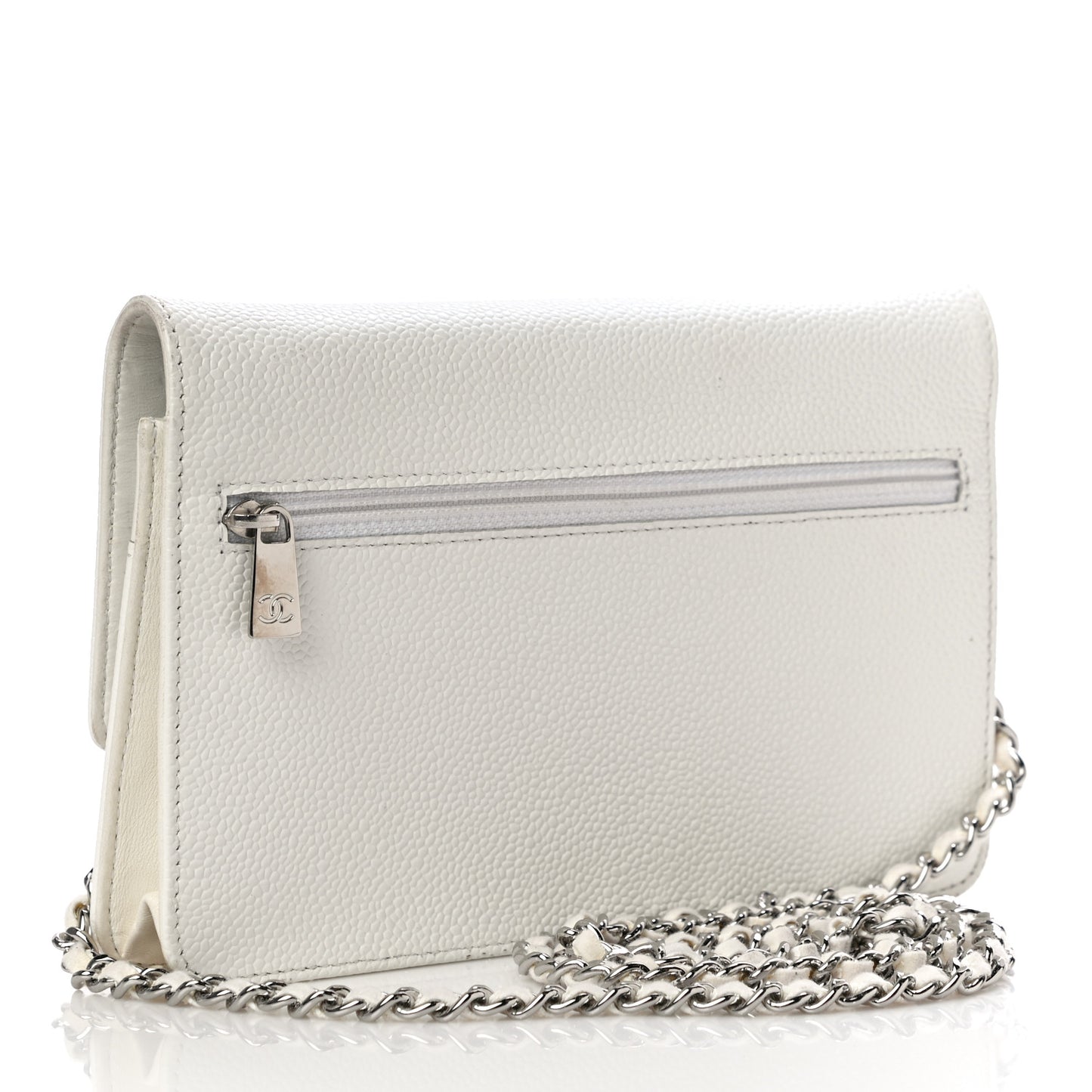 Caviar Timeless CC Wallet on Chain WOC White