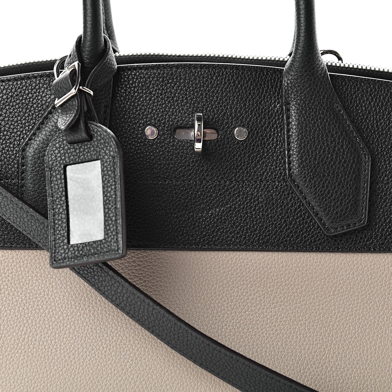Louis Vuitton Taurillon City Steamer MM Black Beige 8 of 11