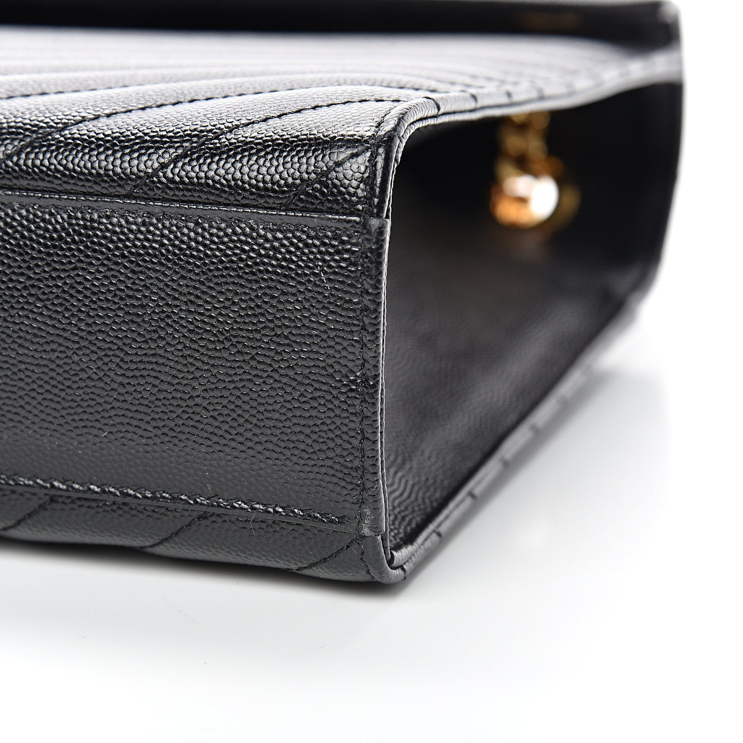 Grain De Poudre Matelasse Chevron Large Monogram Satchel Black