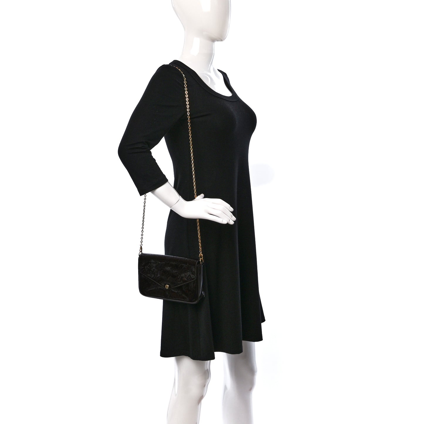 Vernis Pochette Felicie Chain Wallet Amarante