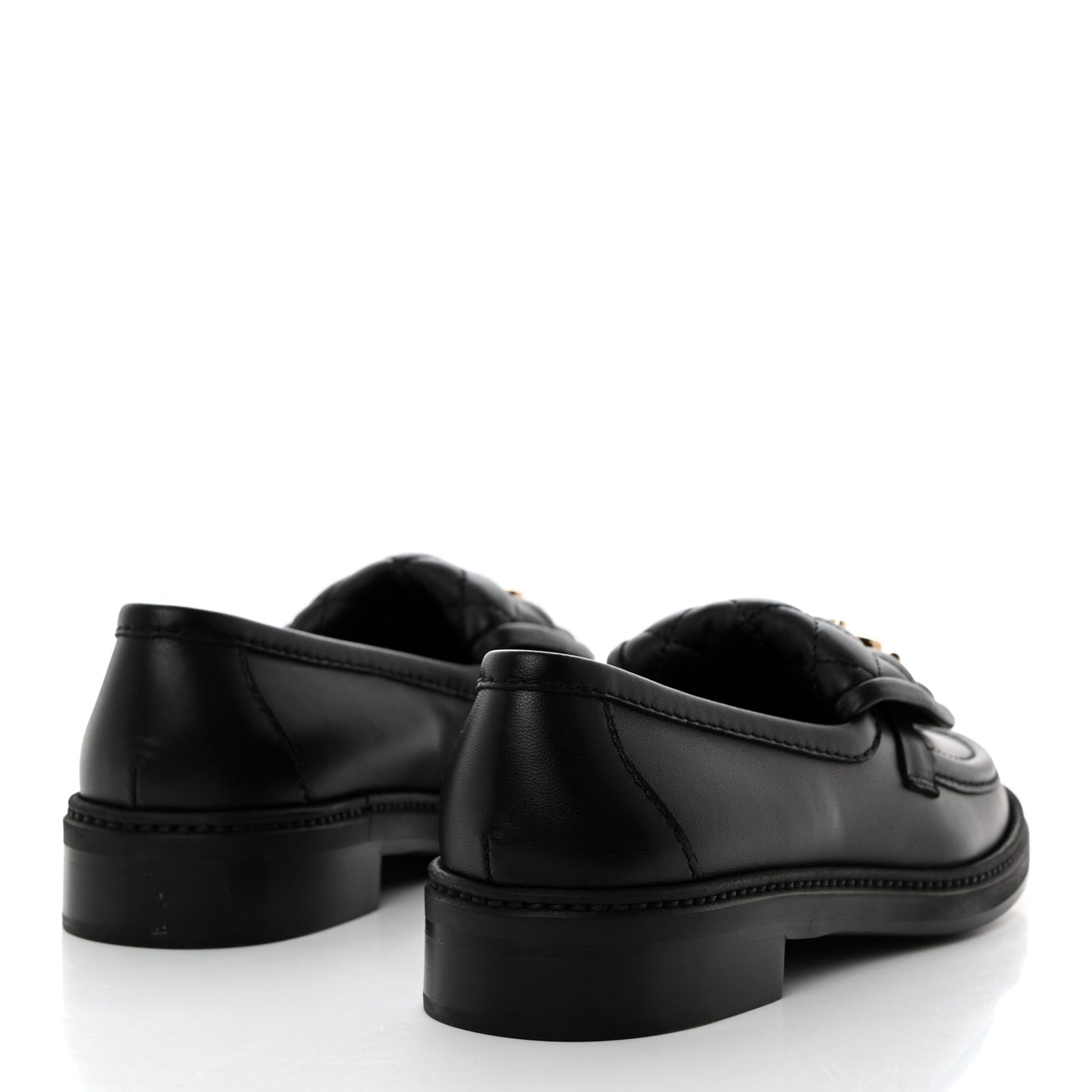 Lambskin Quilted CC Turnlock Loafers 36 Black