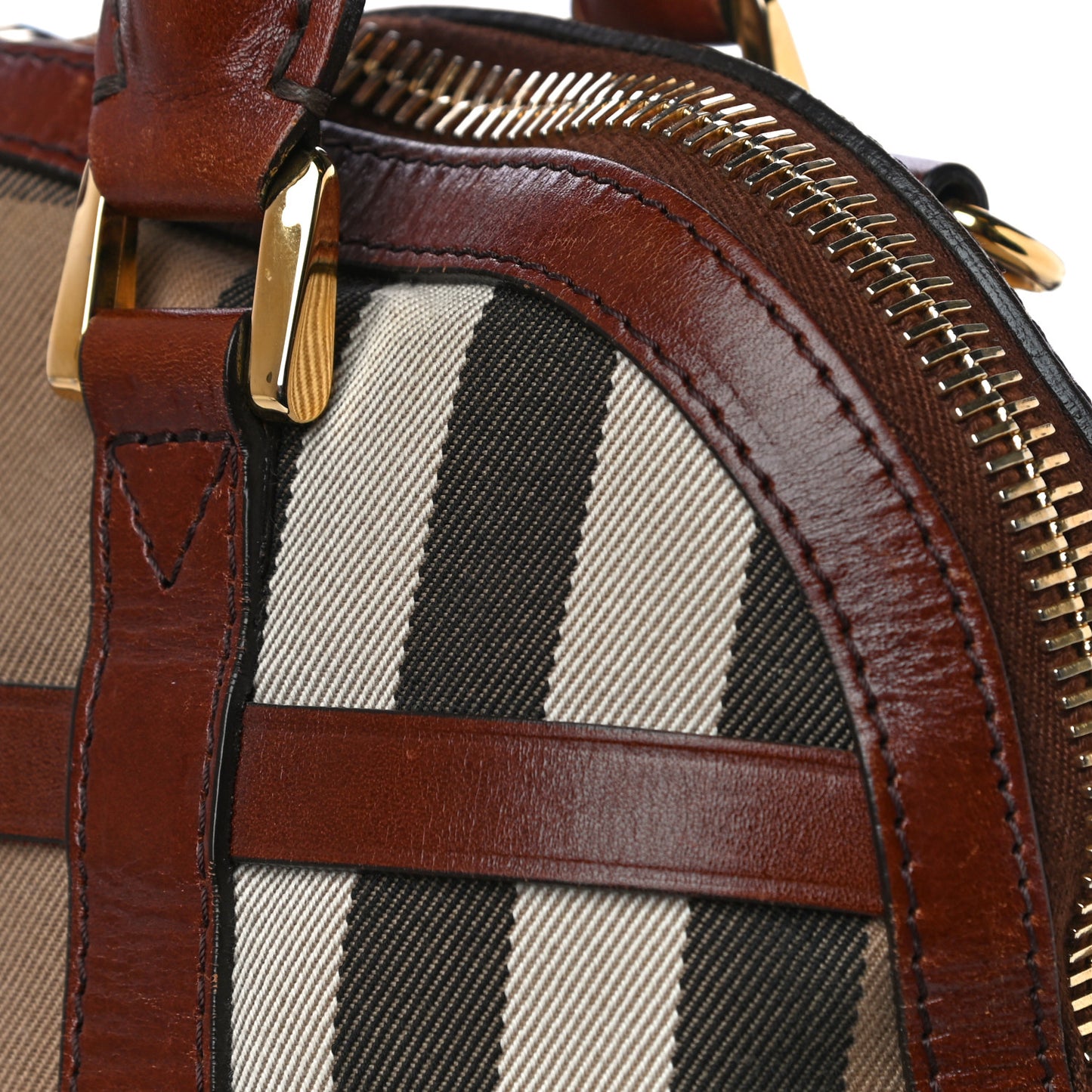 Bridle Calfskin House Check Small Orchard Bowling Bag Deep Claret