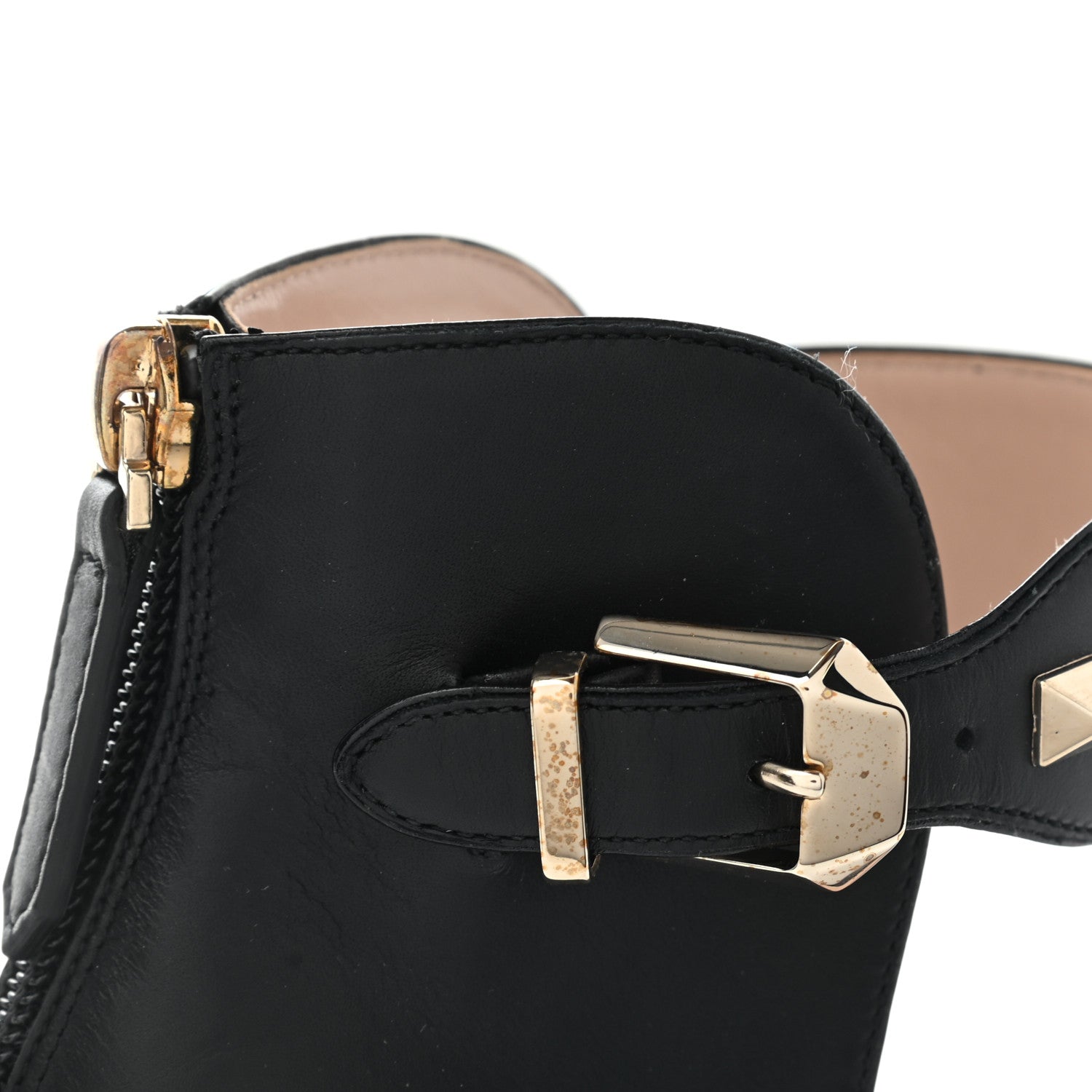 Valentino Garavani Calfskin Rockstud Ankle Strap Sandals 38 Black 10 of 12