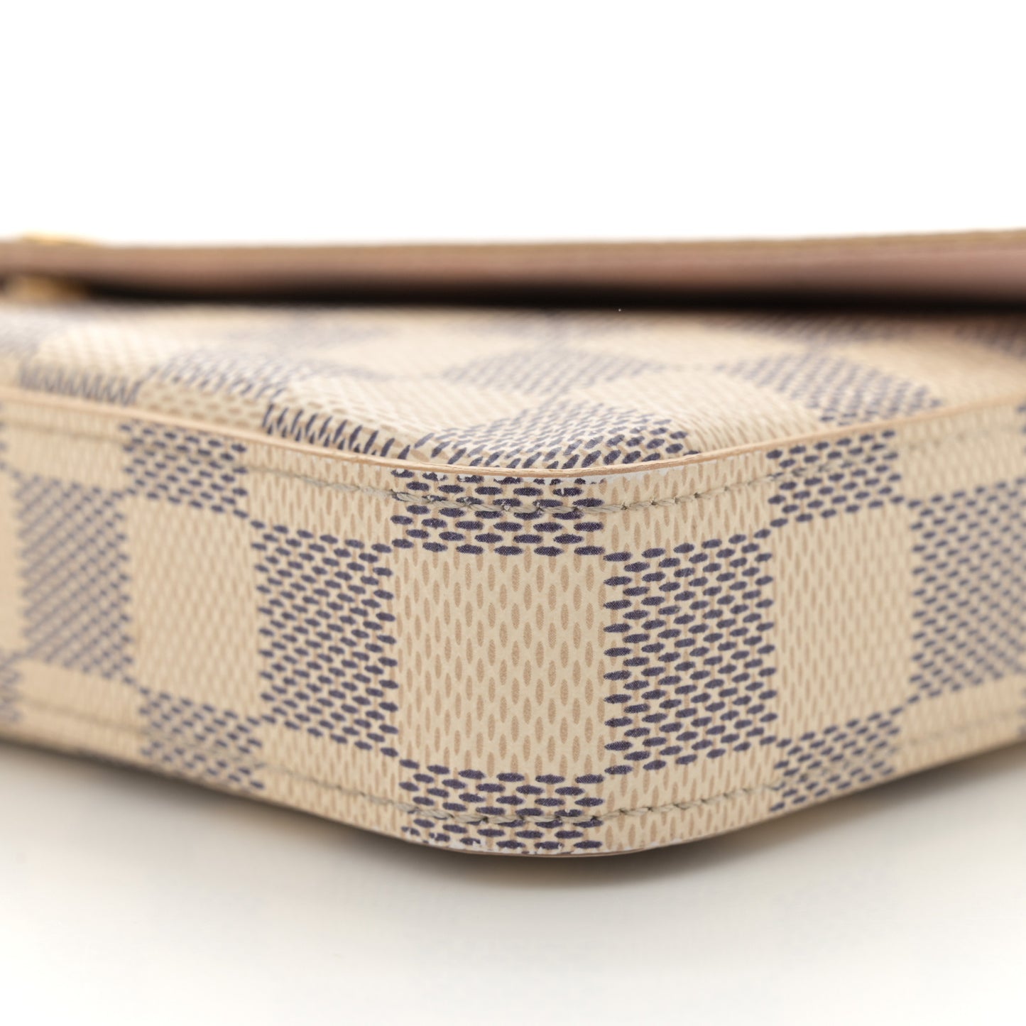 Damier Azur Pochette Felicie Chain Wallet Rose Ballerine