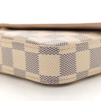 Louis Vuitton Damier Azur Pochette Felicie Chain Wallet Rose Ballerine 11 of 13