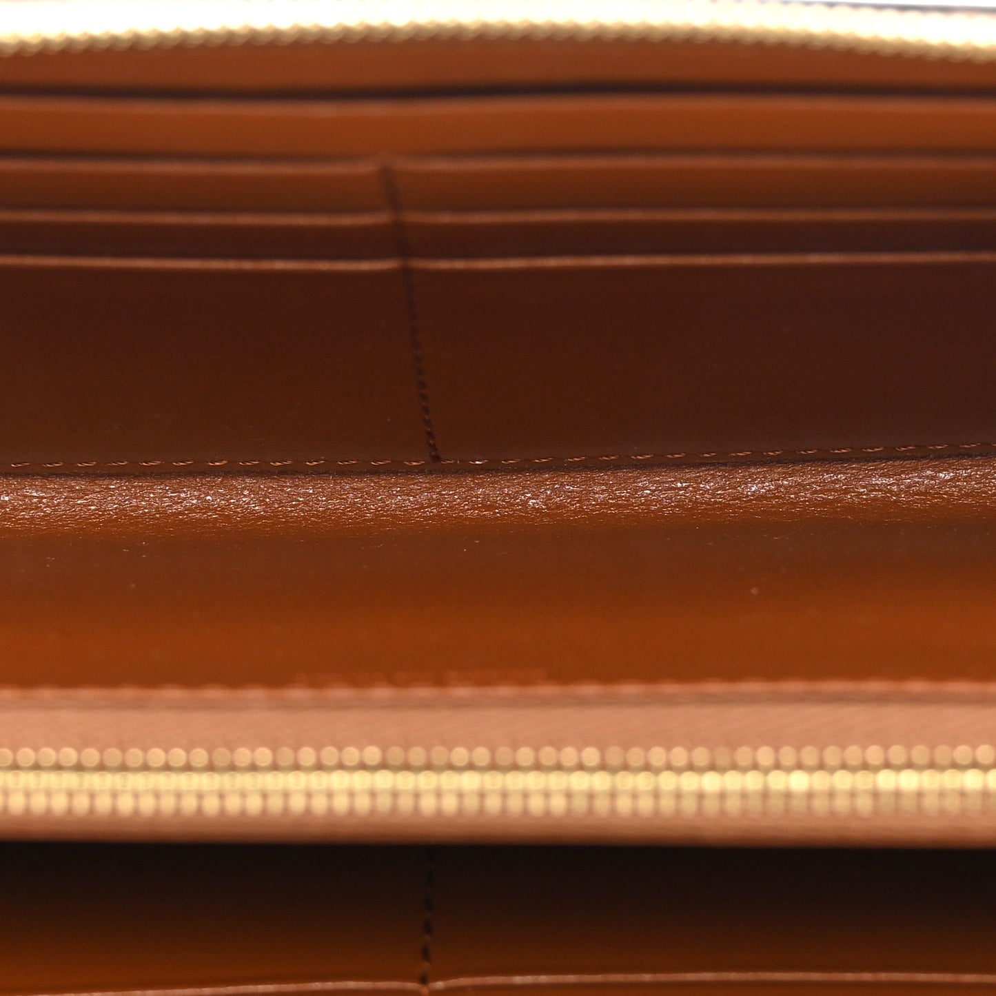 Natural Calfskin Large Zip Around Multifunction Wallet Tan