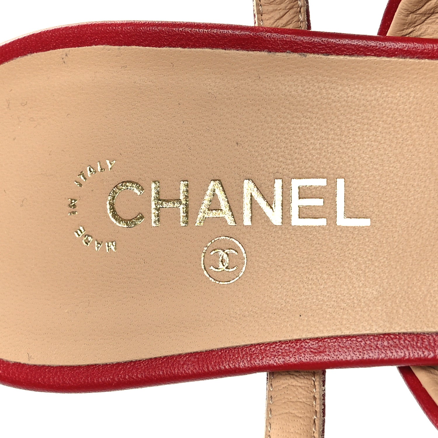 Chanel Lambskin Chain Strap Sandals 39.5 Dark Red 8 of 8
