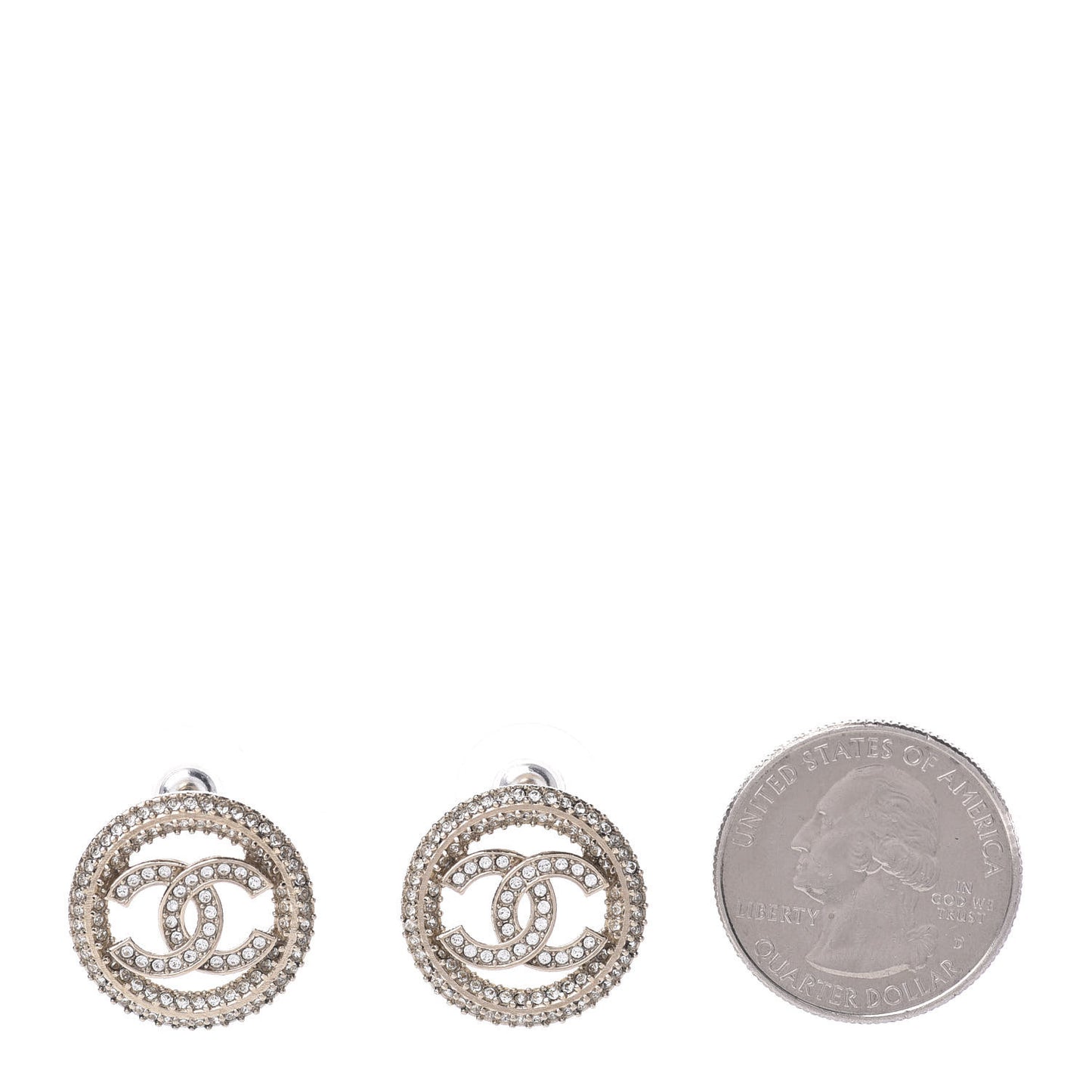 Crystal CC Vendome Round Earrings Gold