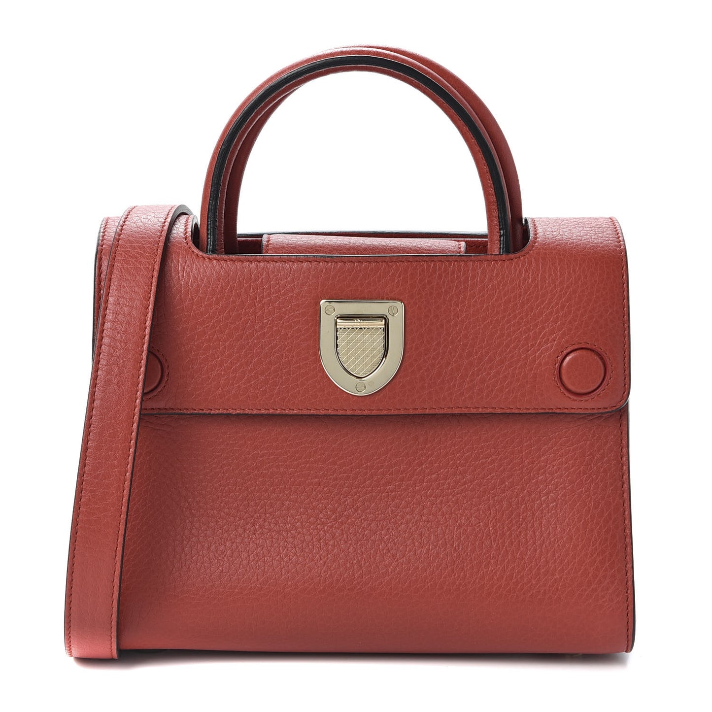 Grained Calfskin Mini Diorever Flap Ruby Red