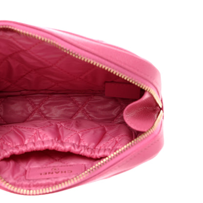 Chanel Caviar Quilted Small Curvy Pouch Cosmetic Case Pink 5 of 7