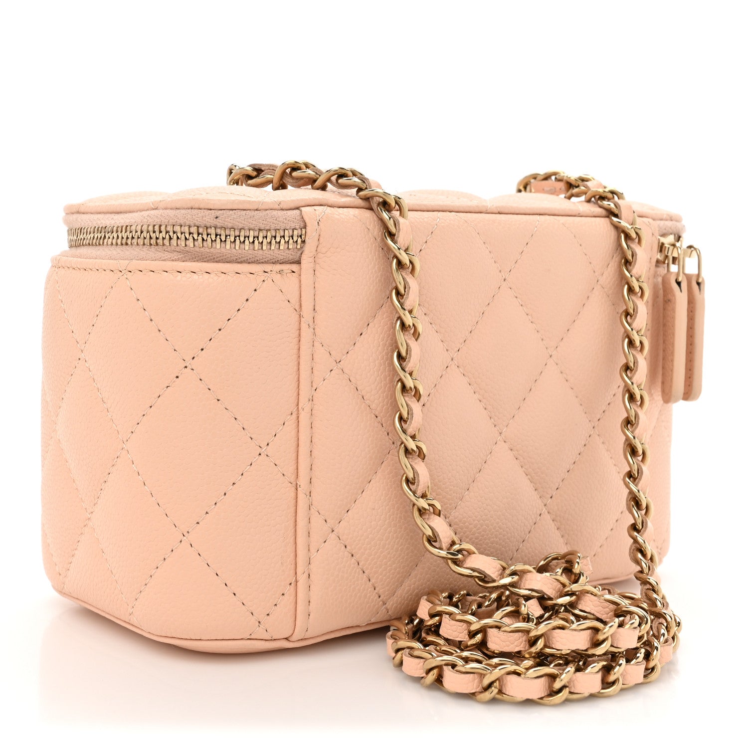 Chanel Caviar Quilted Small Vanity Case With Chain Light Beige 3 of 13