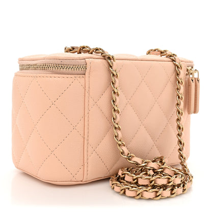 Chanel Caviar Quilted Small Vanity Case With Chain Light Beige 3 of 13