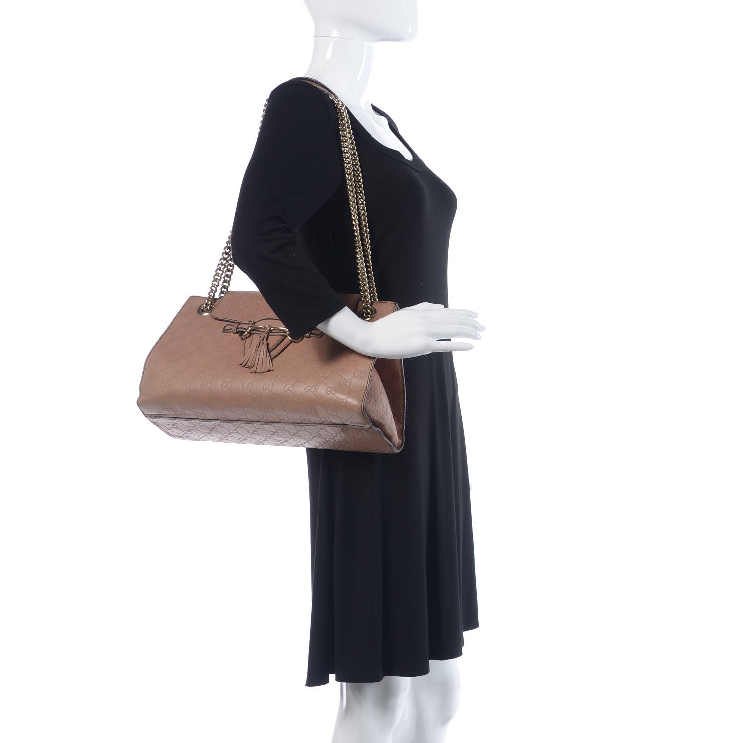 Gucci Guccissima Large Emily Chain Shoulder Bag Camelia 2 of 9