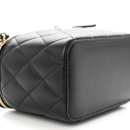 Chanel Lambskin Quilted Small Vanity Case With Chain Black 9 of 11