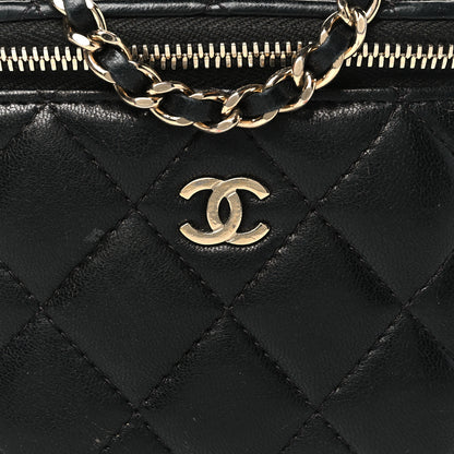 Chanel Lambskin Quilted Mini Vanity Case With Chain Black 8 of 15