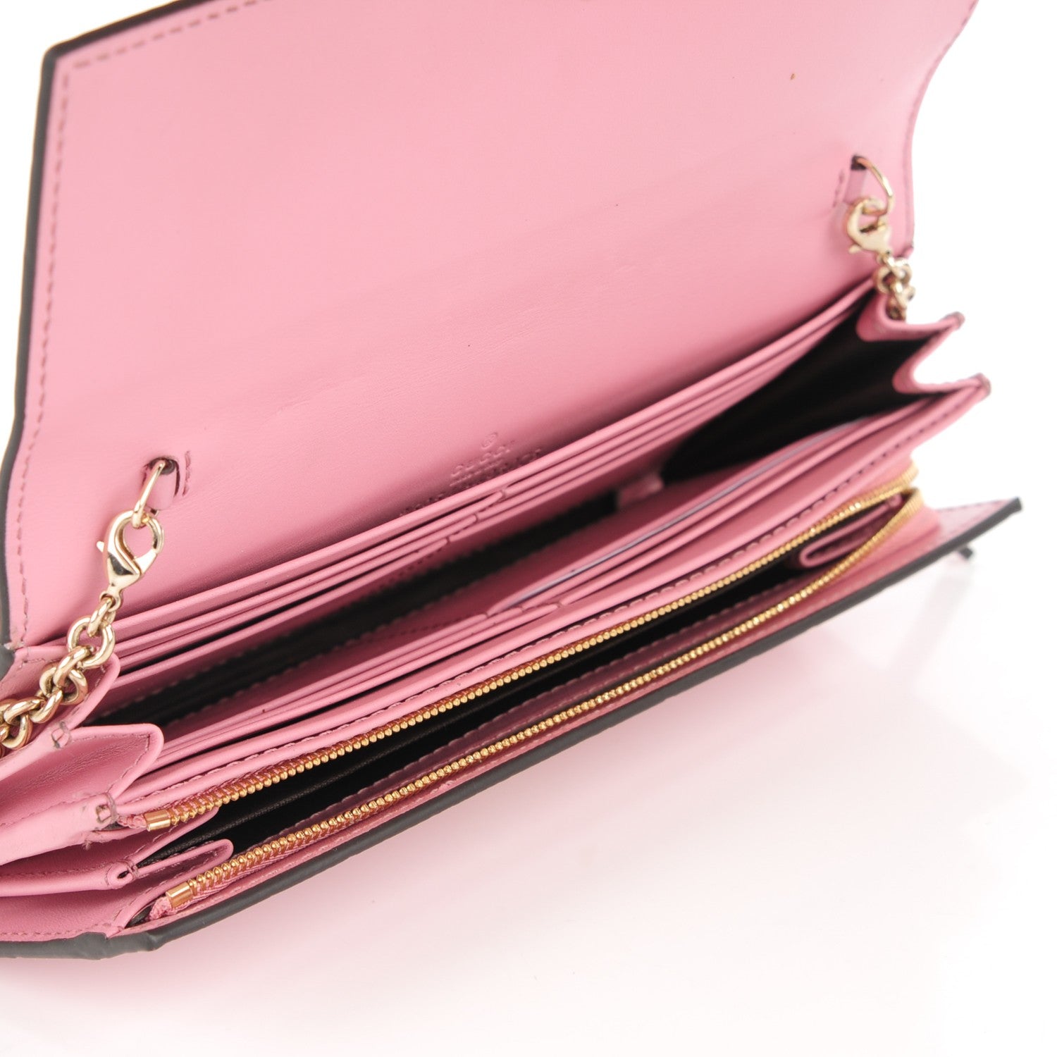 Gucci Guccissima Signature Dice Chain Wallet Carmine Rose 6 of 7