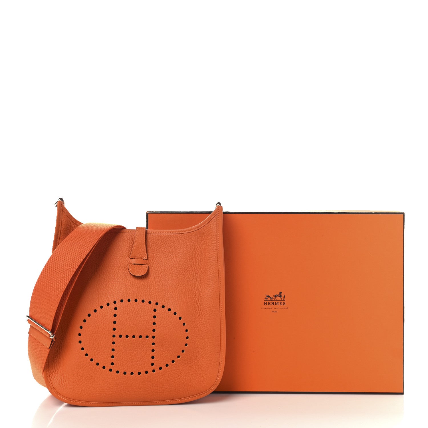 Hermes Taurillon Clemence EVELYNE III PM Orange 11 of 11