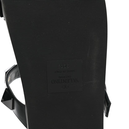 Valentino Garavani Calfskin Roman Stud Slide Sandals 39.5 Black 6 of 10