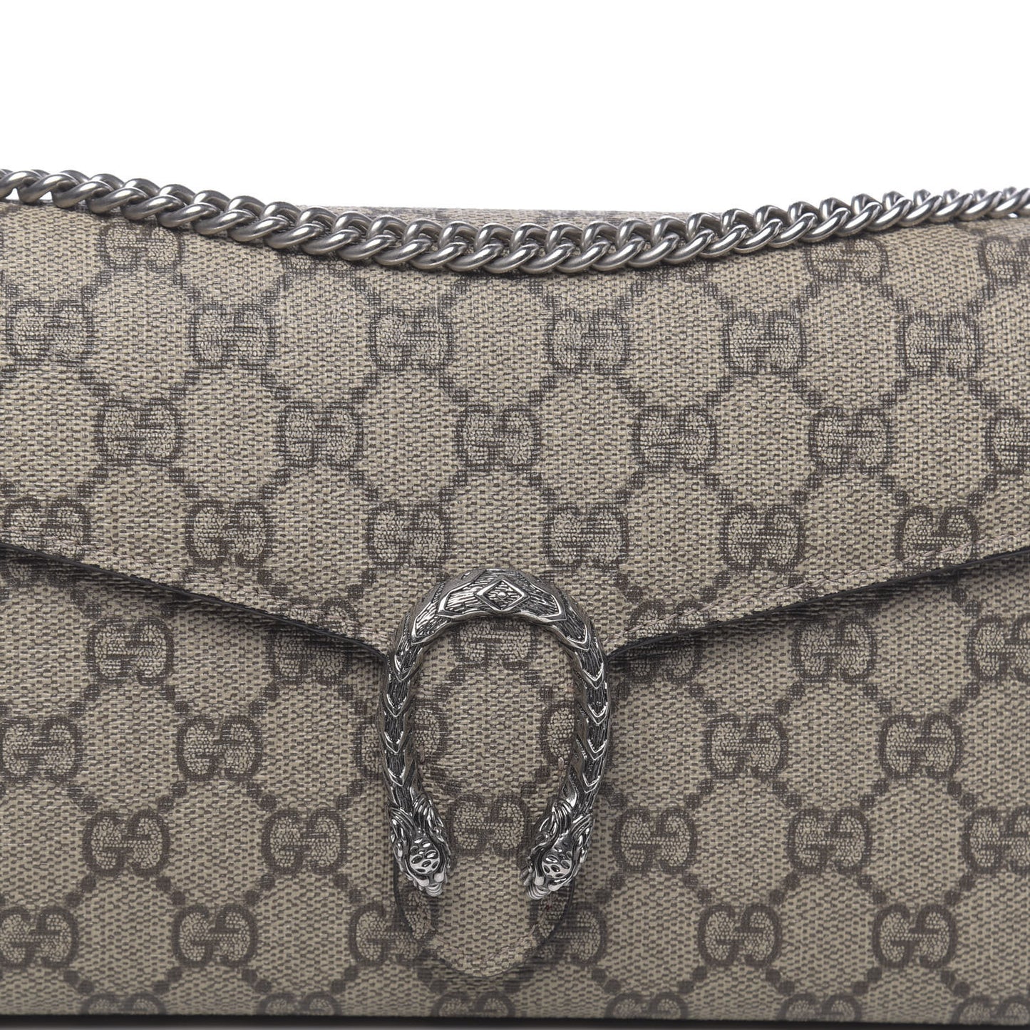 GG Supreme Monogram Mini Dionysus Chain Wallet Beige Vulcanic Red