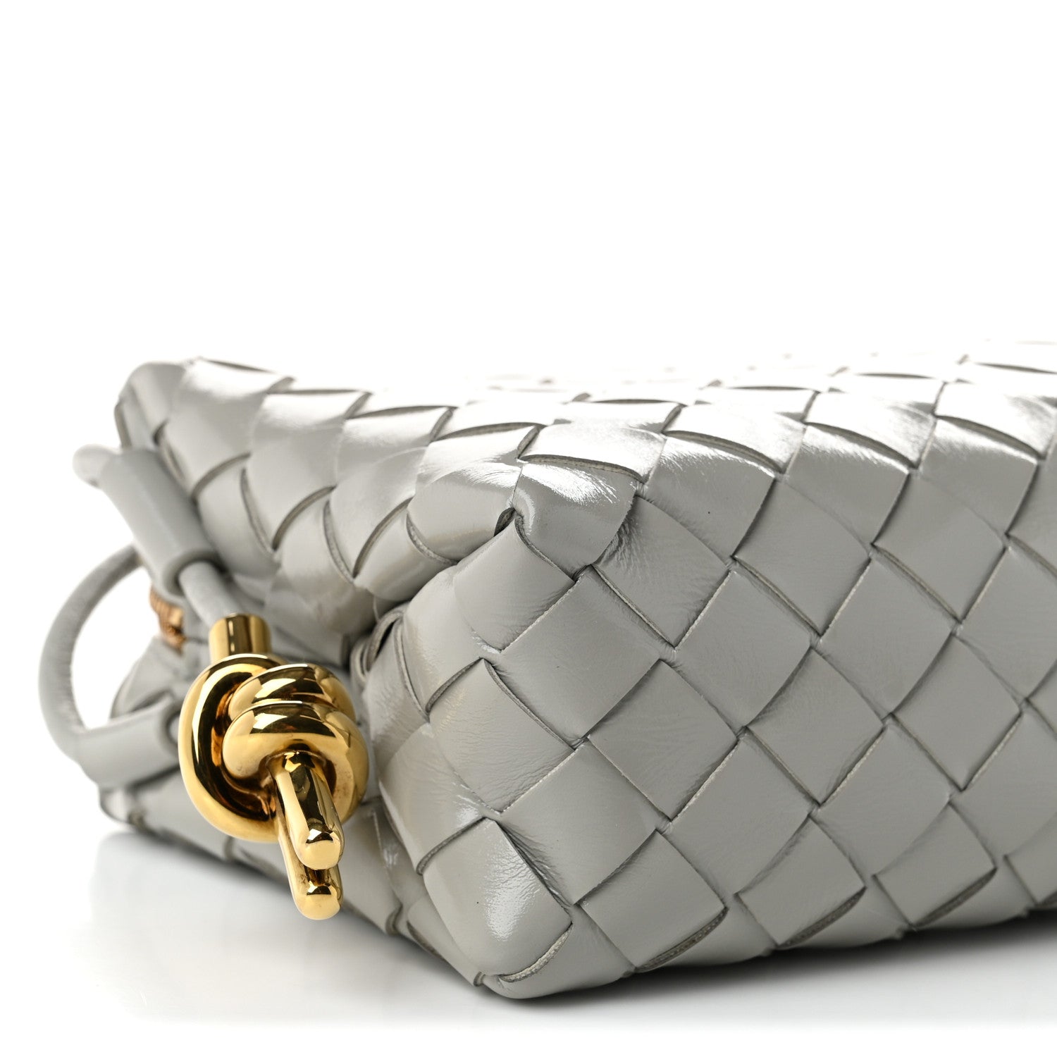 Bottega Veneta Polished Nappa Intrecciato Metallic Knot Mini Loop Camera Bag Sterling 8 of 9