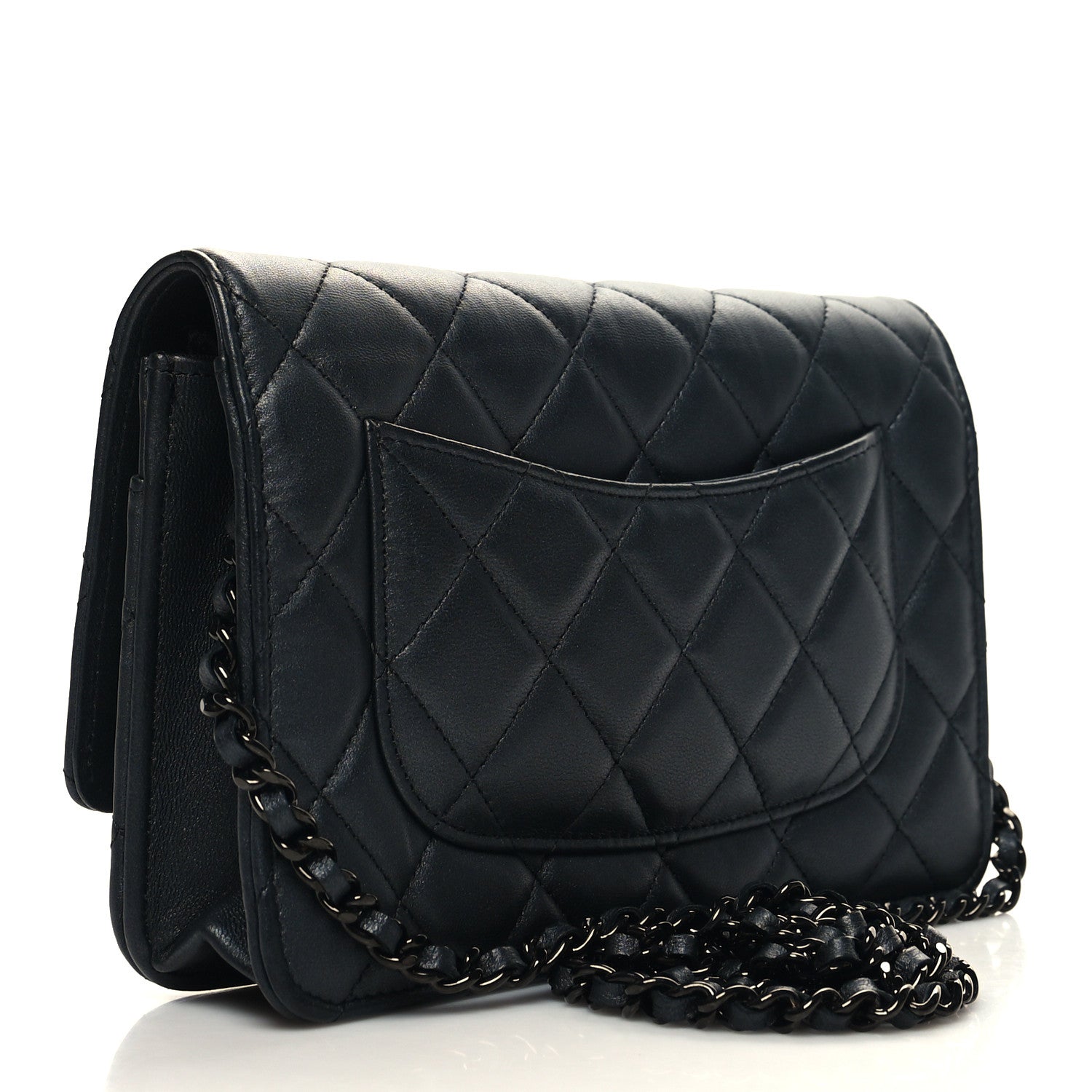 Chanel Lambskin Quilted Wallet On Chain WOC So Black 3 of 12