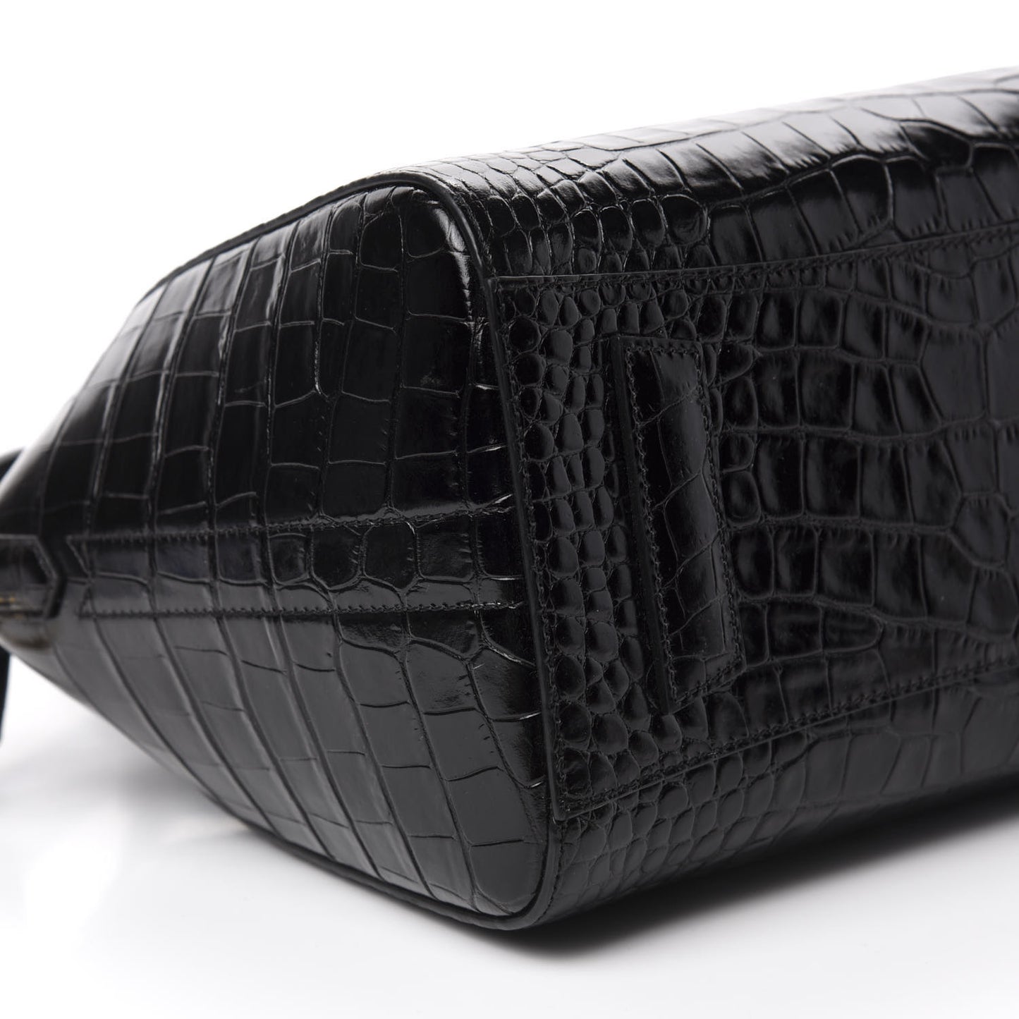Calfskin Crocodile Embossed Small Antigona Black