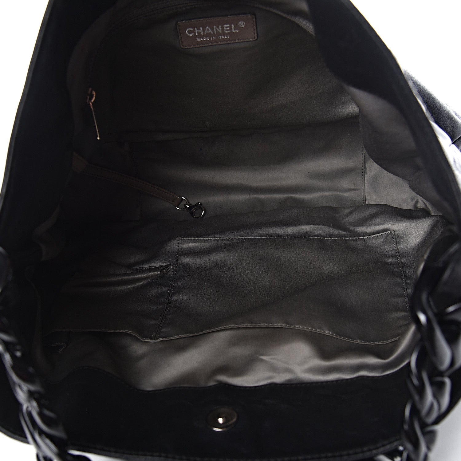 Chanel Calfskin Modern Chain Rhodoid Hobo Black 5 of 11