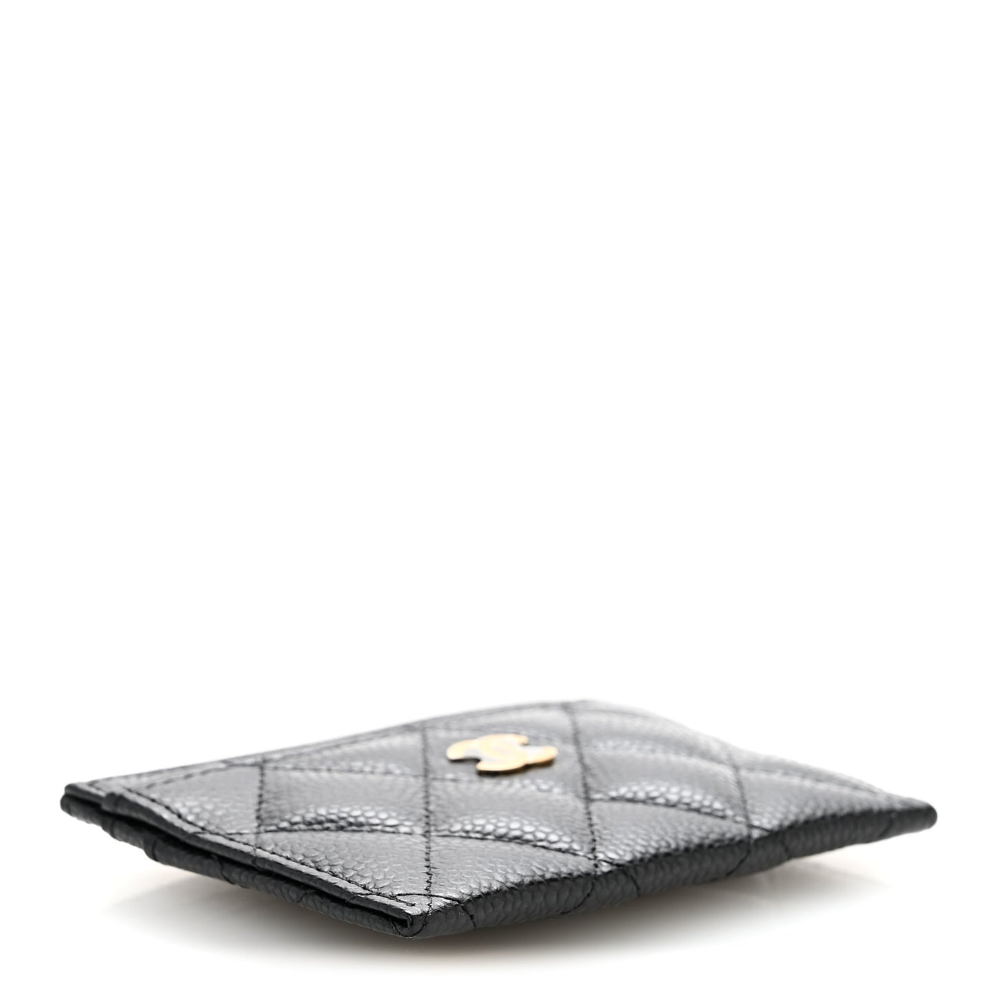 Caviar Quilted Card Holder Black