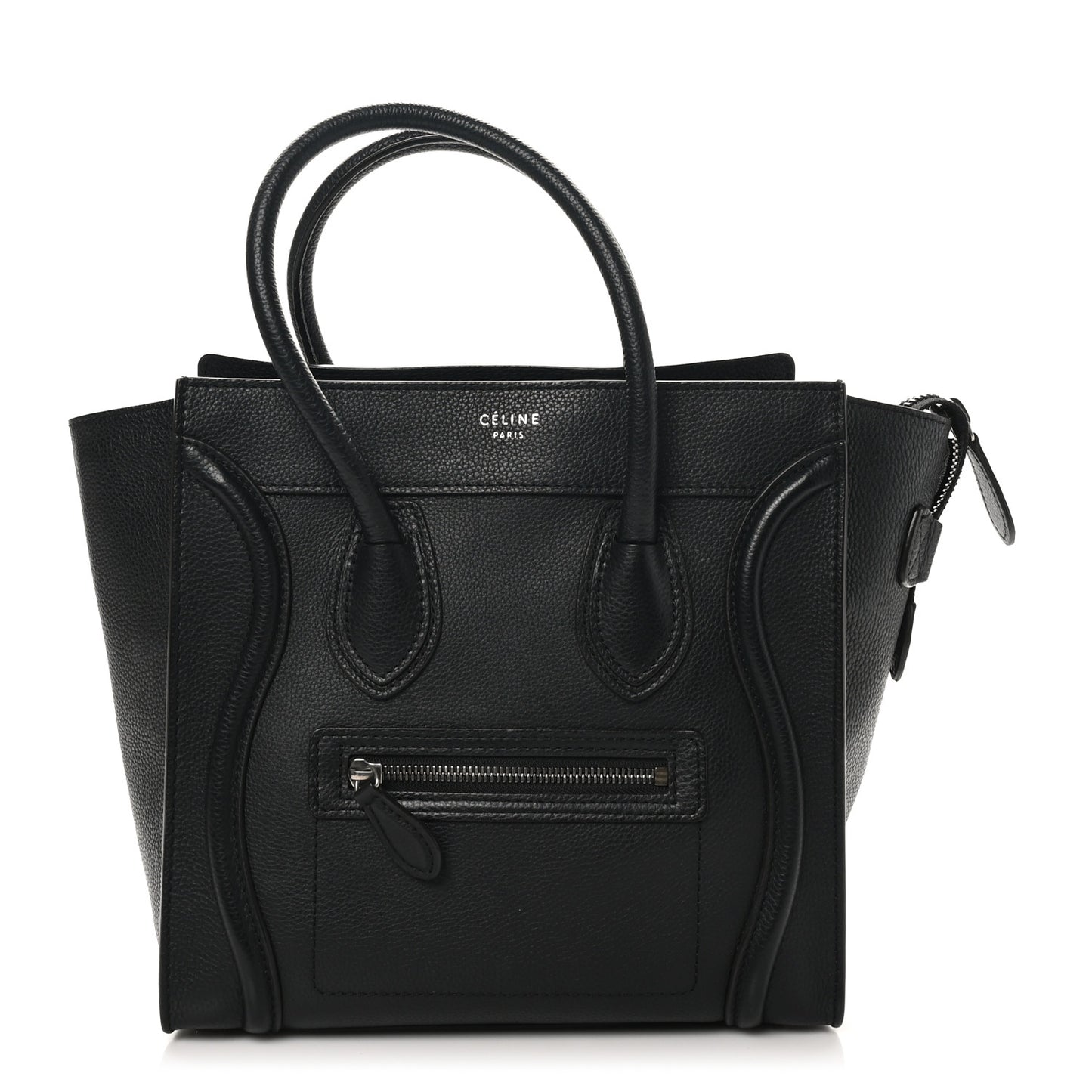 Drummed Calfskin Micro Luggage Black