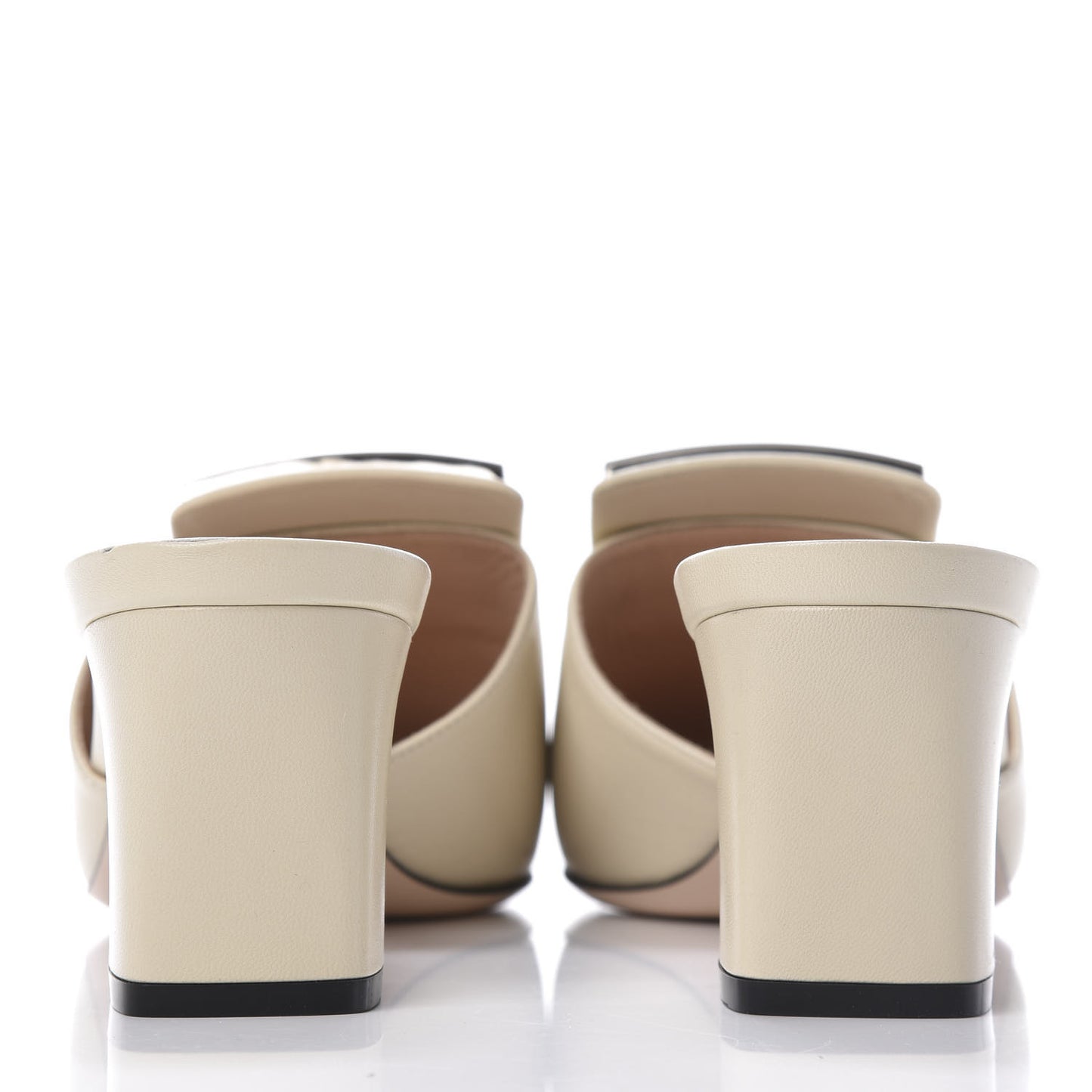 Malaga Kid Crystal Square G Madelyn Mules 42 Vintage White