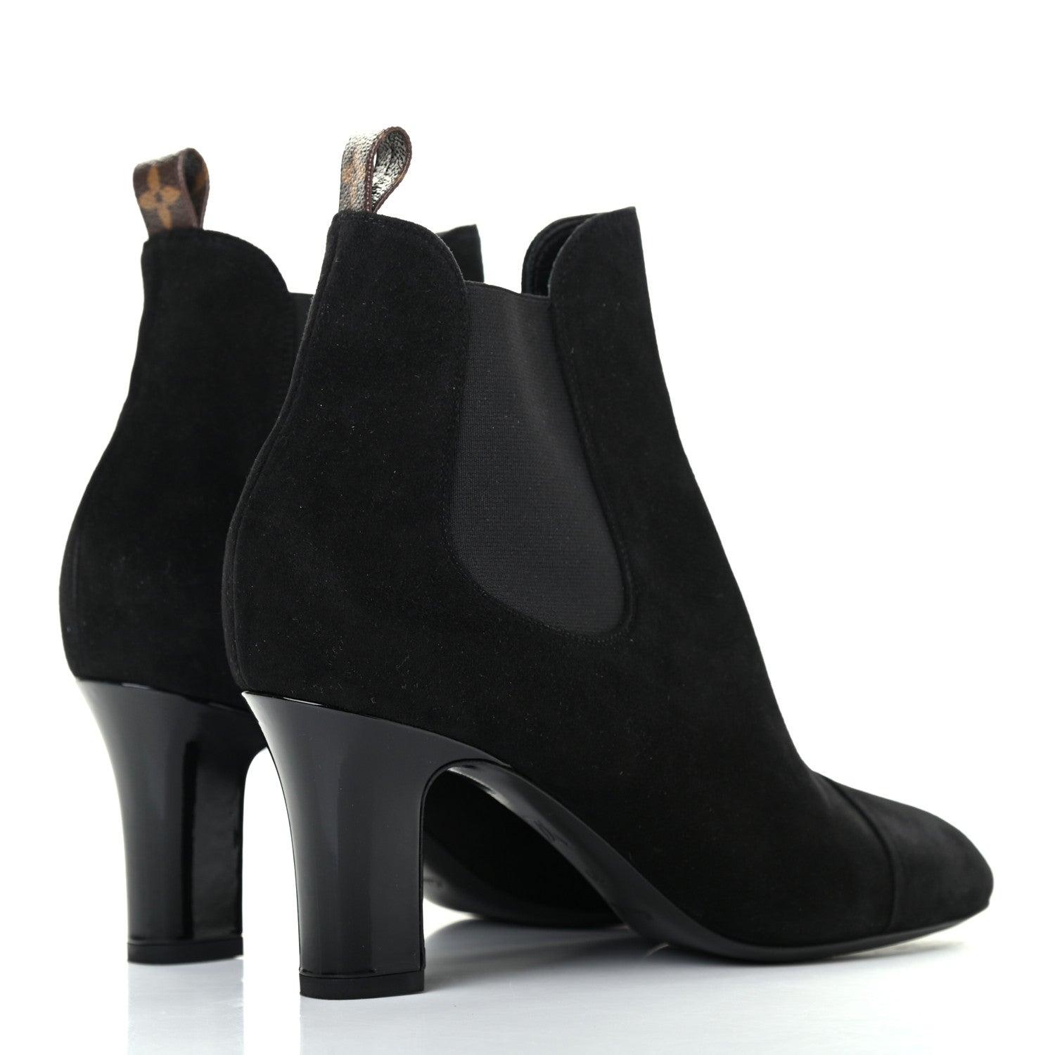 Louis Vuitton Suede Monogram Uniformes Cap Toe Chelsea 75mm Ankle Boots 39 Black 4 of 7