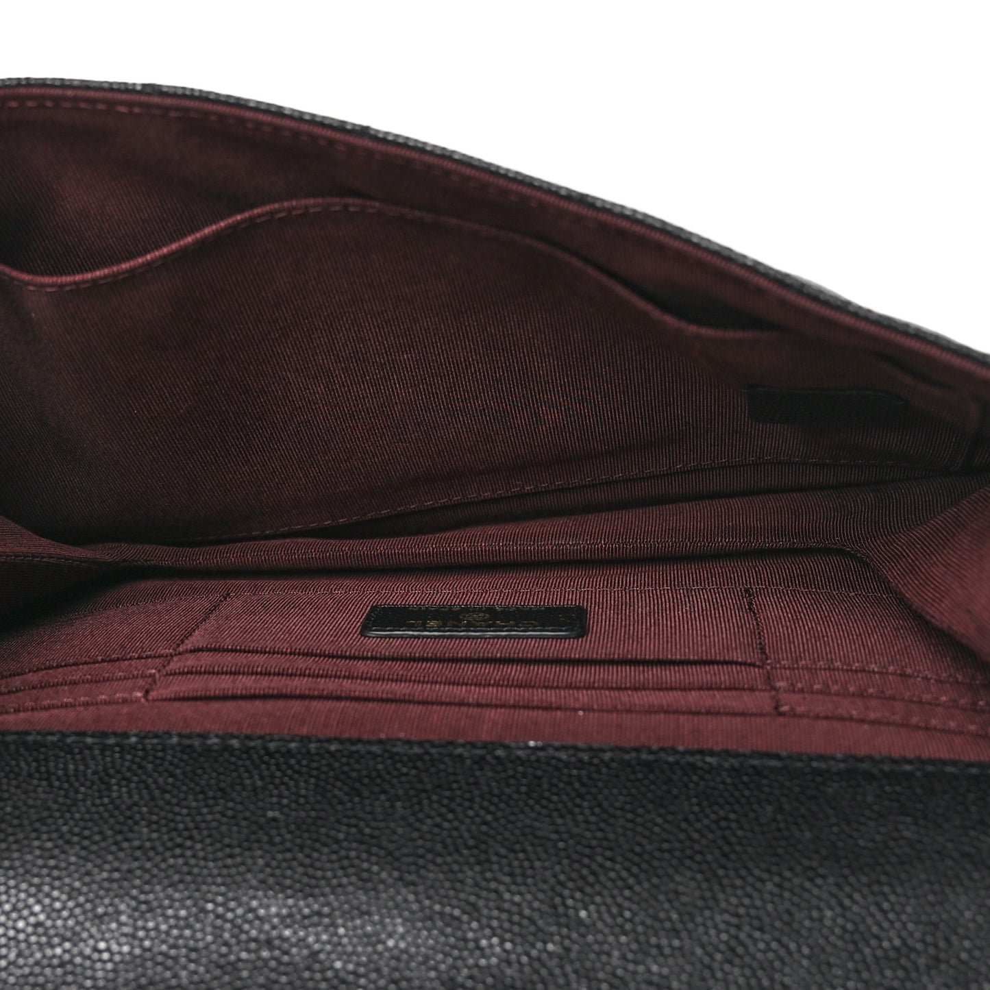 Caviar Quilted Square Flap Clutch Black