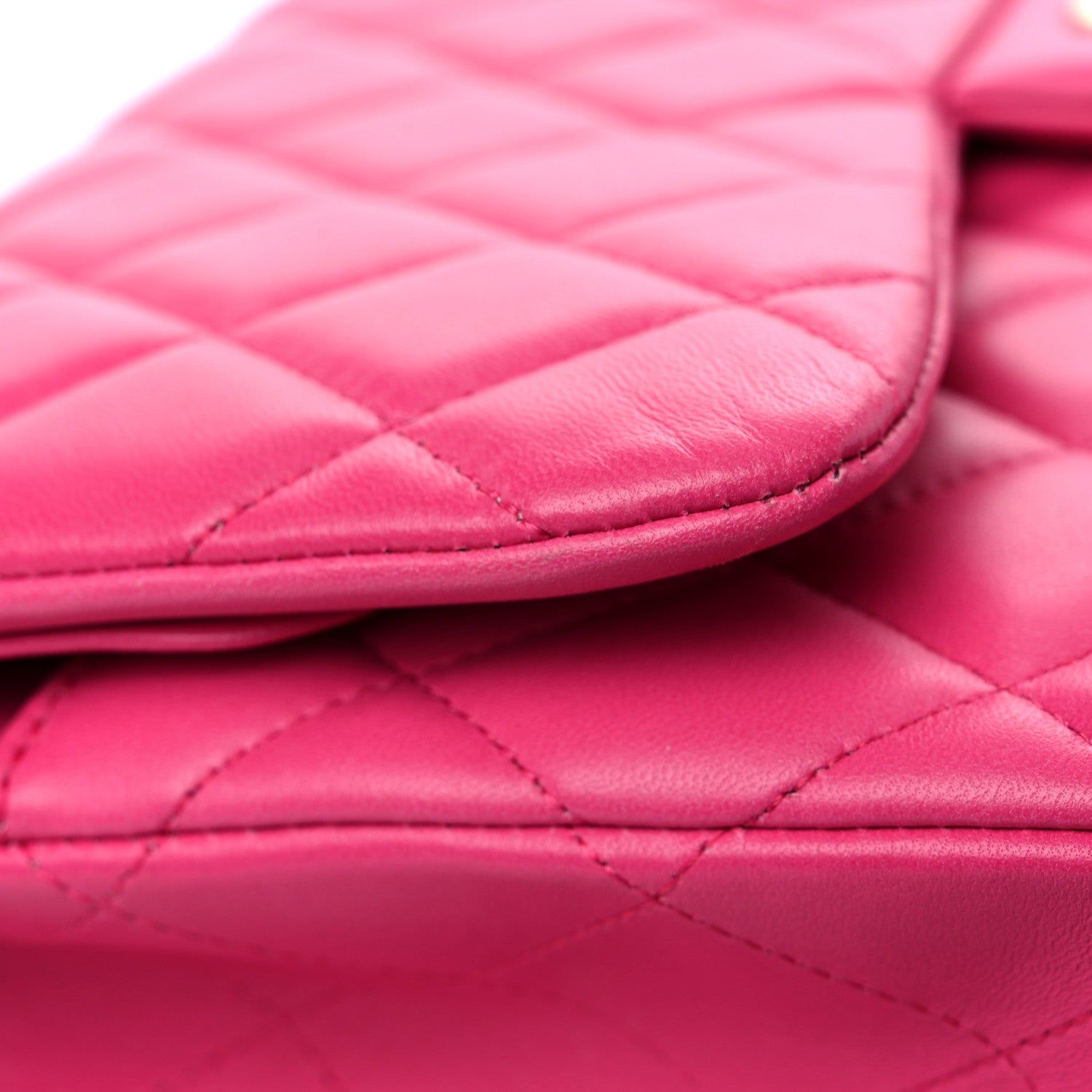 Chanel Lambskin Quilted Jumbo Double Flap Fuchsia 13 of 19