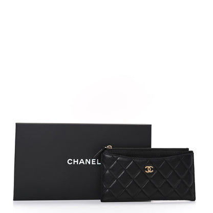 Chanel Lambskin Quilted Classic Zip Pouch Black 9 of 9
