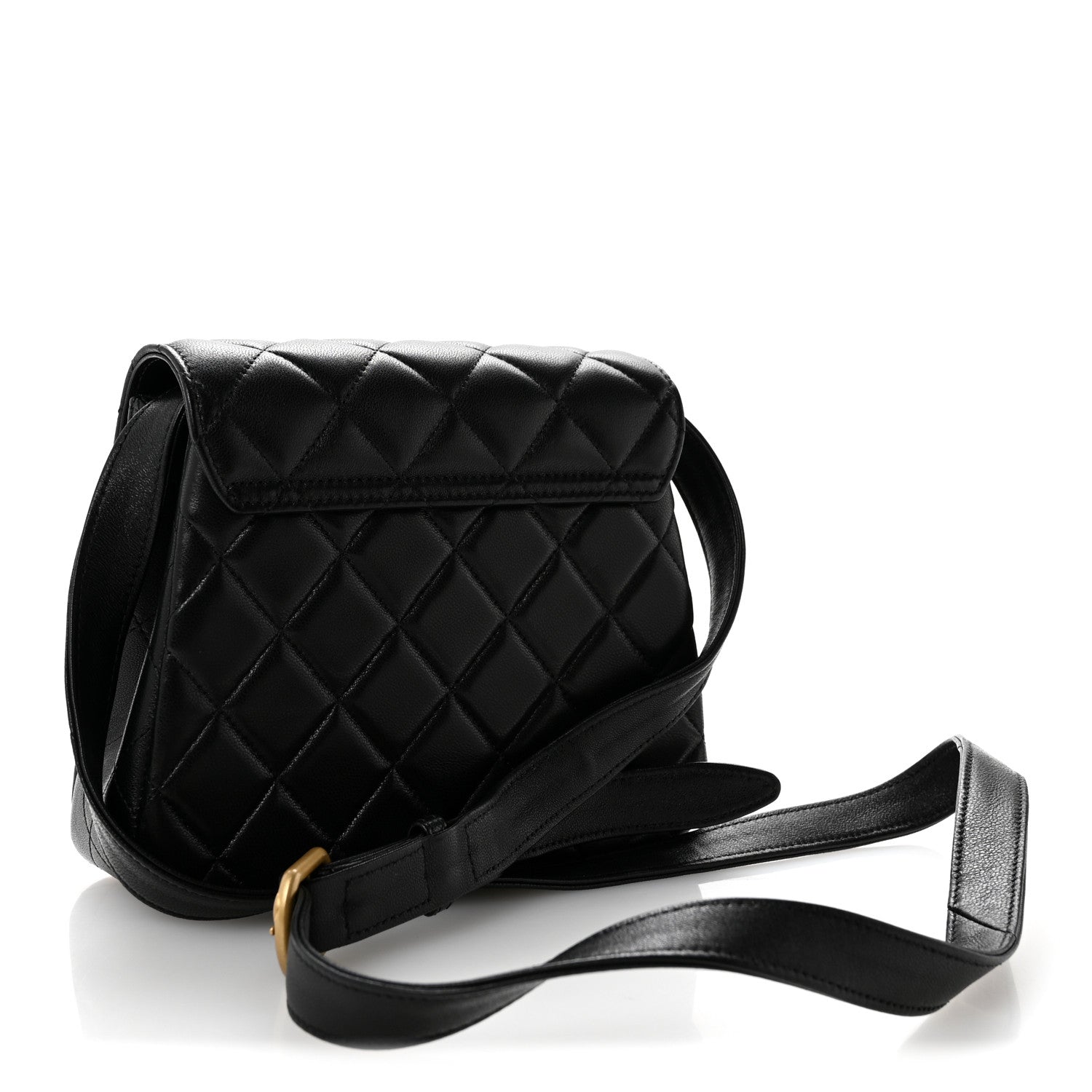 Chanel Lambskin Quilted Crossbody Flap Black 3 of 14