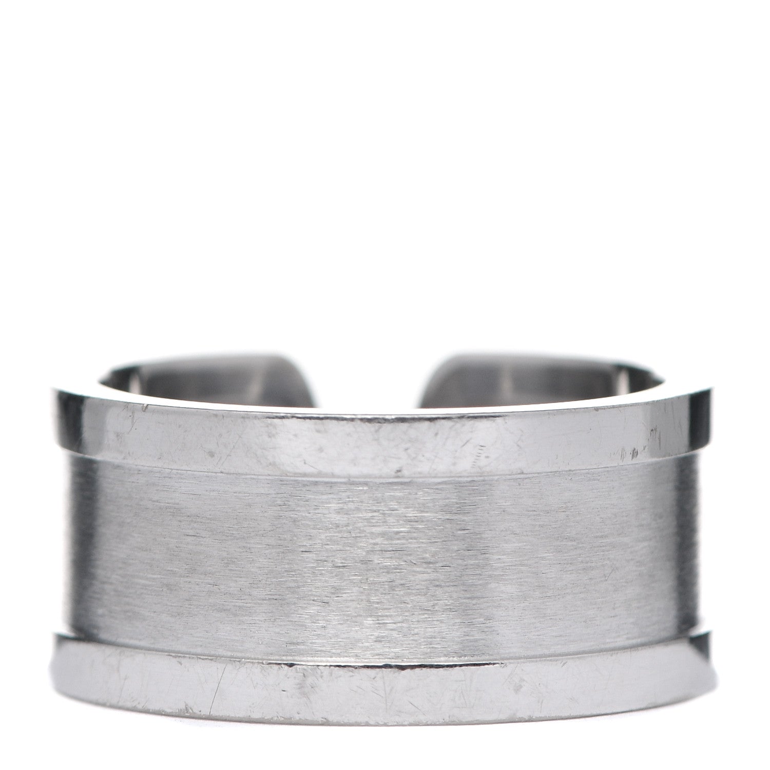 Cartier 18K White Gold 10mm Logo De Cartier Ring 57 8 3 of 4