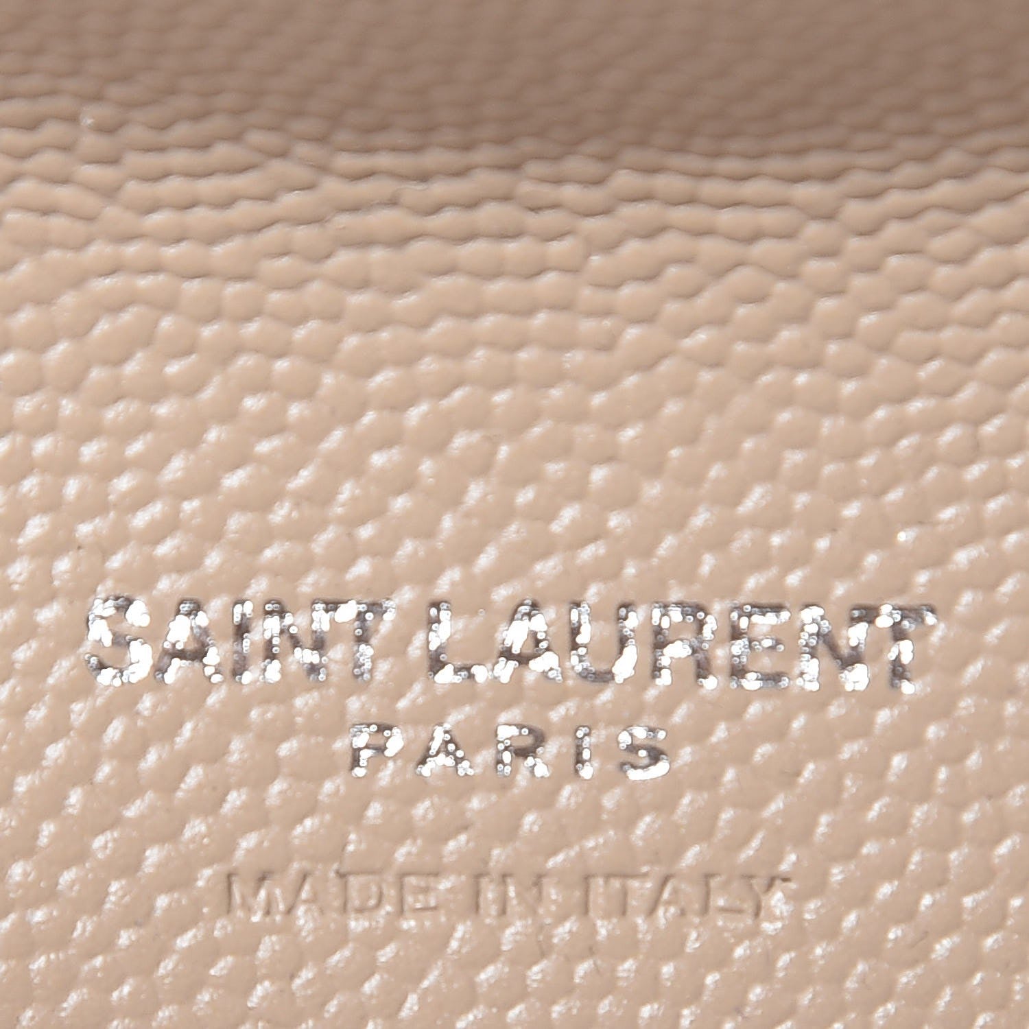 Saint Laurent Grain De Poudre Matelasse Chevron Small Monogram Envelope Wallet Dark Beige 7 of 9