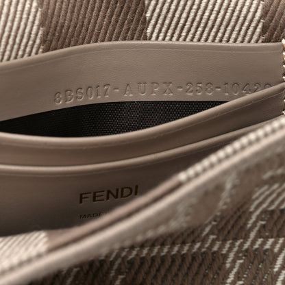 Fendi Denim Jacquard FF Effect Vitello Grace Mini Baguette Dove White Dove 7 of 11