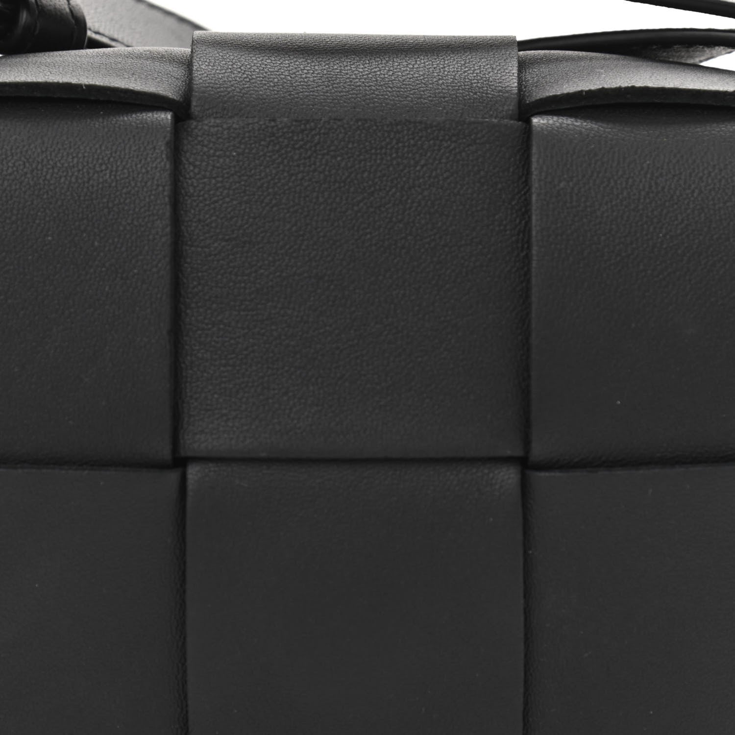 Bottega Veneta Lambskin Maxi Intrecciato Extra Mini Cassette Crossbody Bag Black 7 of 9