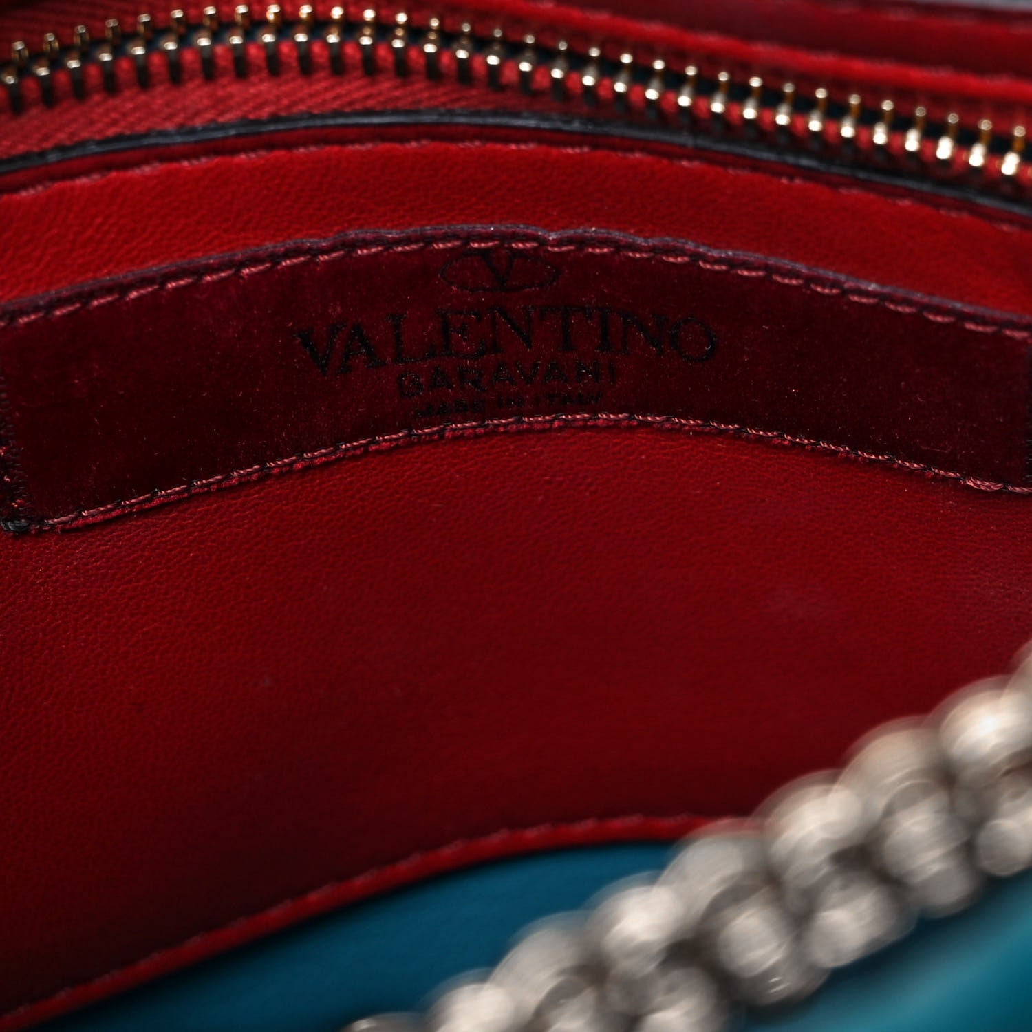 Valentino Garavani Velvet Medium Rockstud Spike Shoulder Bag Turquoise 5 of 12