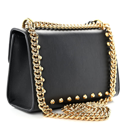 Gucci Calfskin Studded Small Padlock Shoulder Bag Black 3 of 11