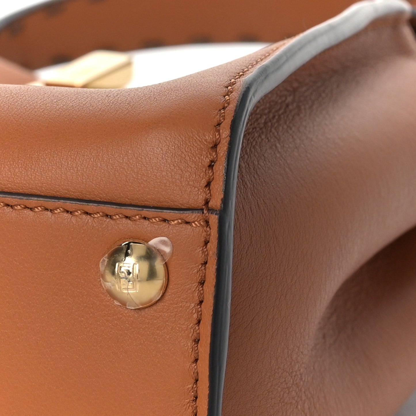 Vitello Seta Canvas FF Embroidered Mini Peekaboo Iconic Satchel Brandy Amazzonia