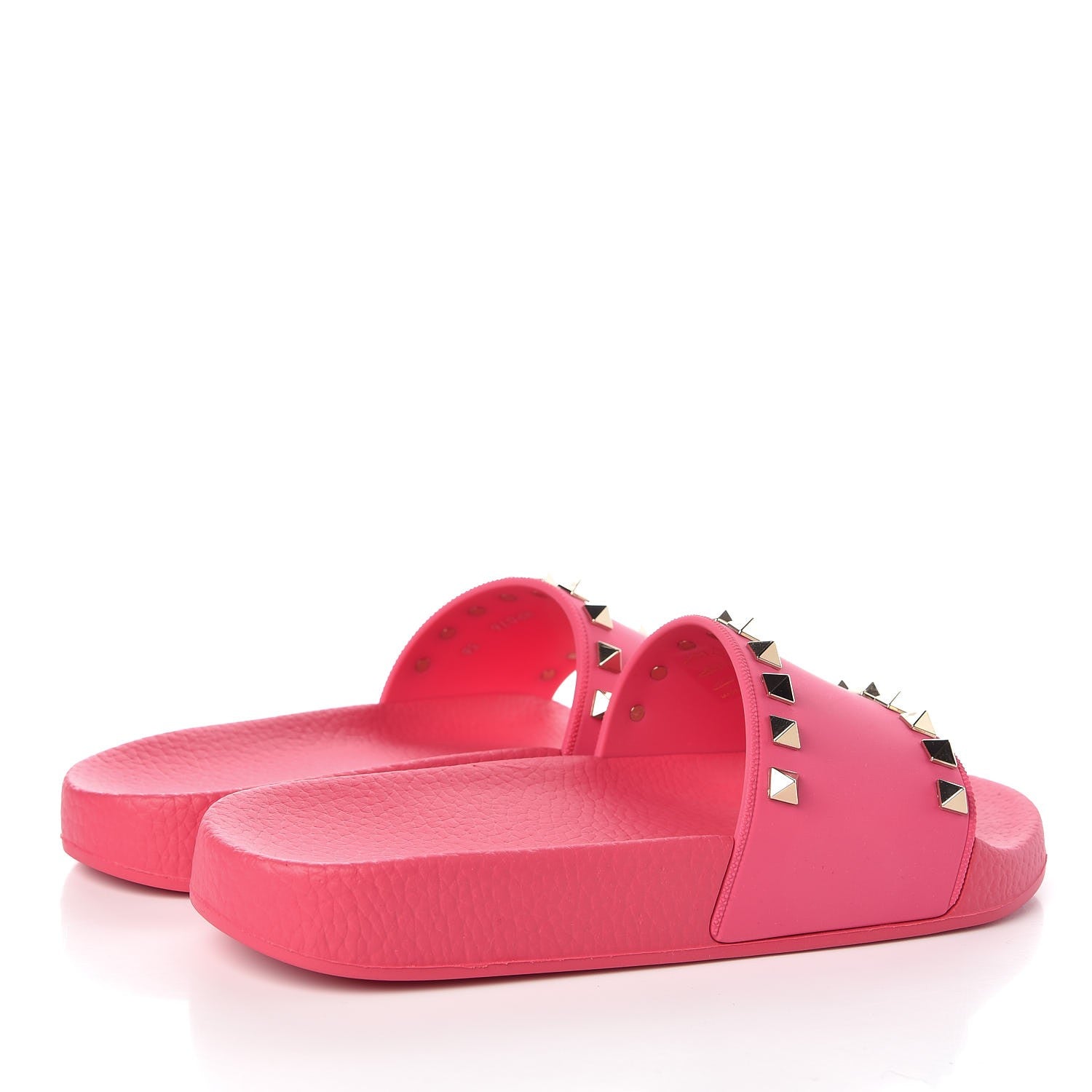 Valentino Garavani Rubber Rockstud Slide Sandals 36 Shadow Pink 4 of 8