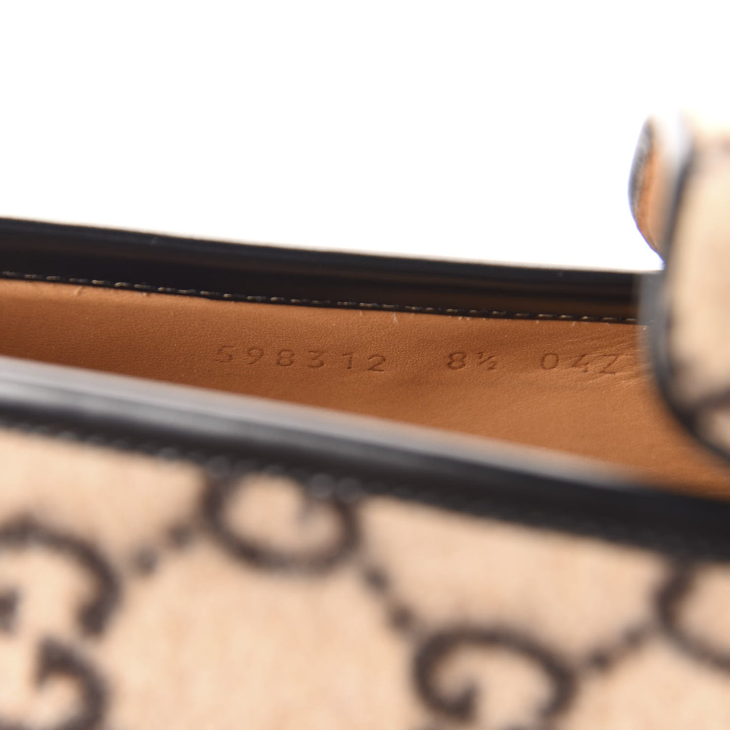 Covered Wool Cordovan Lux GG Monogram Mens Harald Horsebit Platform Loafers 8.5 Beige Ebony