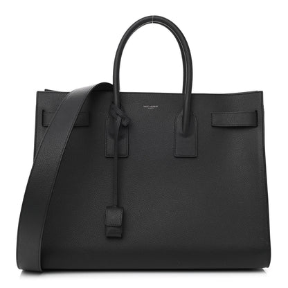 Saint Laurent Grained Calfskin Large Sac De Jour Carryall Black 1 of 8
