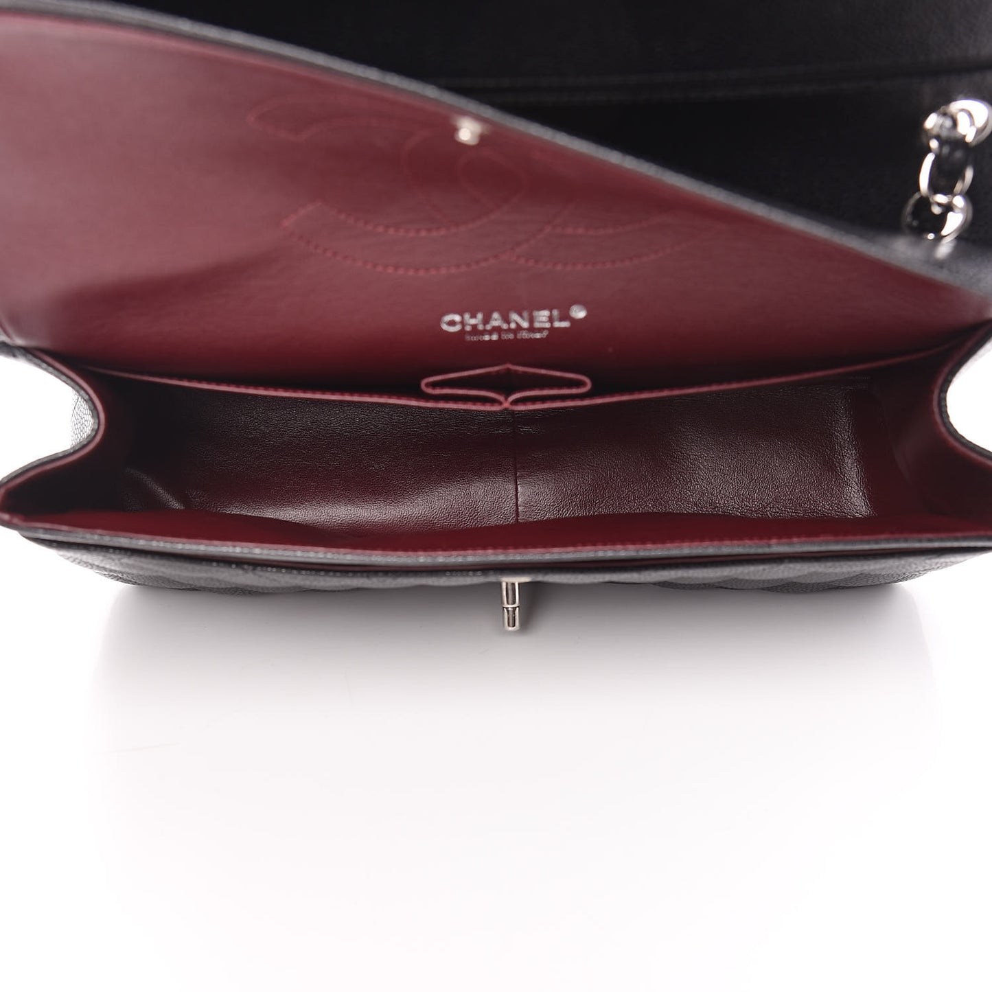 Caviar Quilted Jumbo Double Flap Black