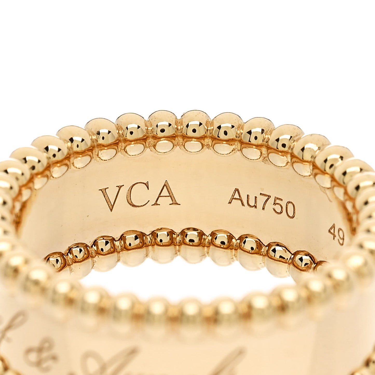 18K Yellow Gold Perlee Signature Ring 49 4.75