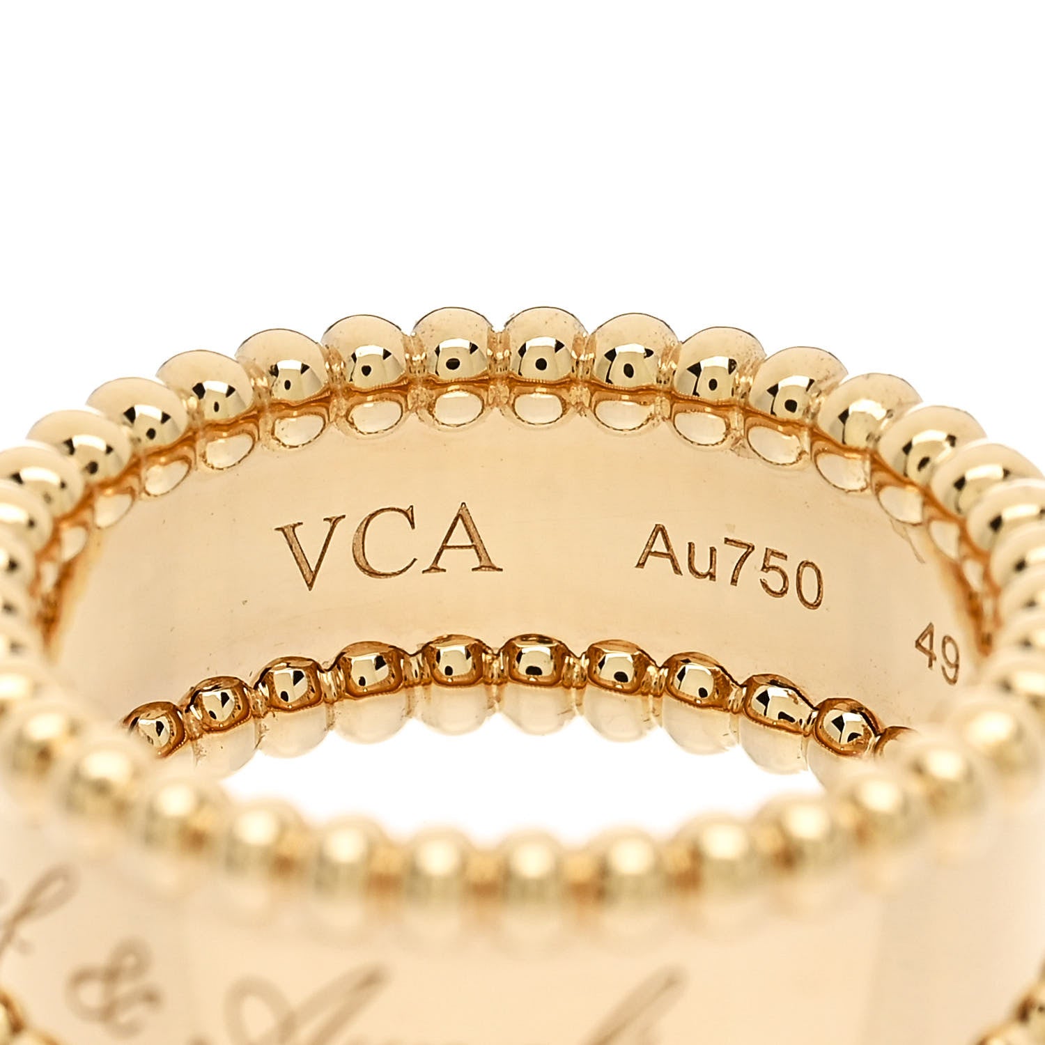 Van Cleef & Arpels 18K Yellow Gold Perlee Signature Ring 49 4.75 4 of 6