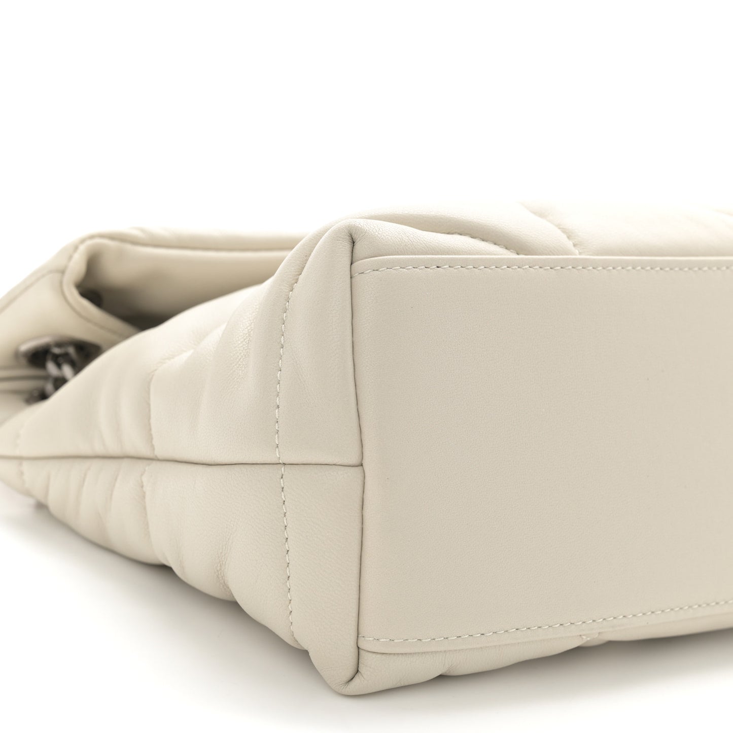 Lambskin Quilted Toy Loulou Puffer Monogram Chain Satchel Crema Soft